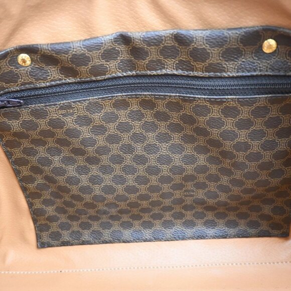 CELINE Logo Macadam Pattern Travel Hand Bag PVC Leather Brown GHW Italy 38EF520 - Picture 14 of 16